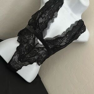 Elegant Black Lace Bodysuit